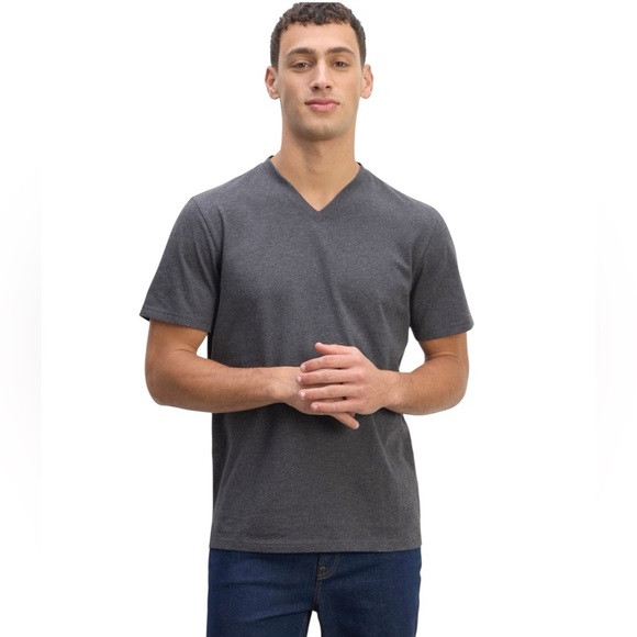 Everlane Men's Essential Uniform Charcoal V-Neck Tee. Size L #1717 - Picture 1 of 7